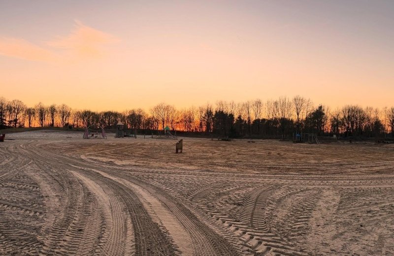 From sandy plain to play pond